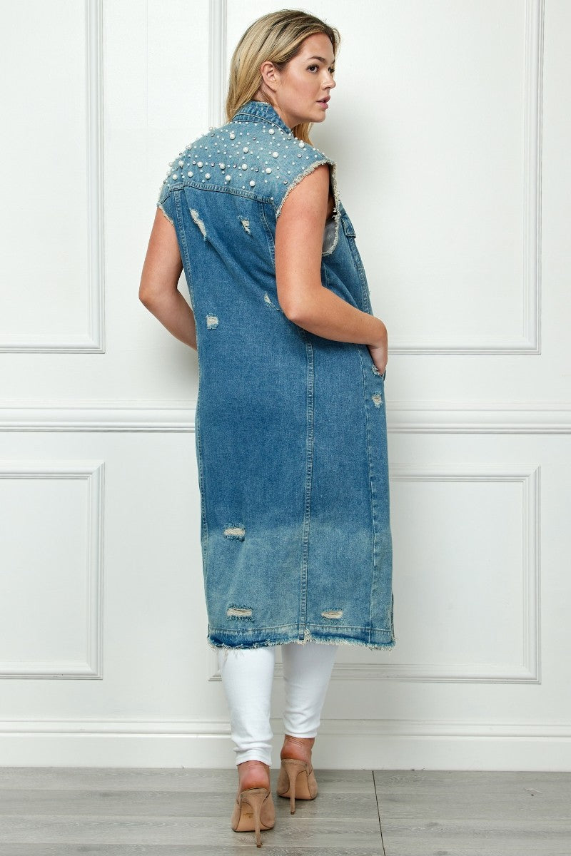 Blinged Out Denim Duster