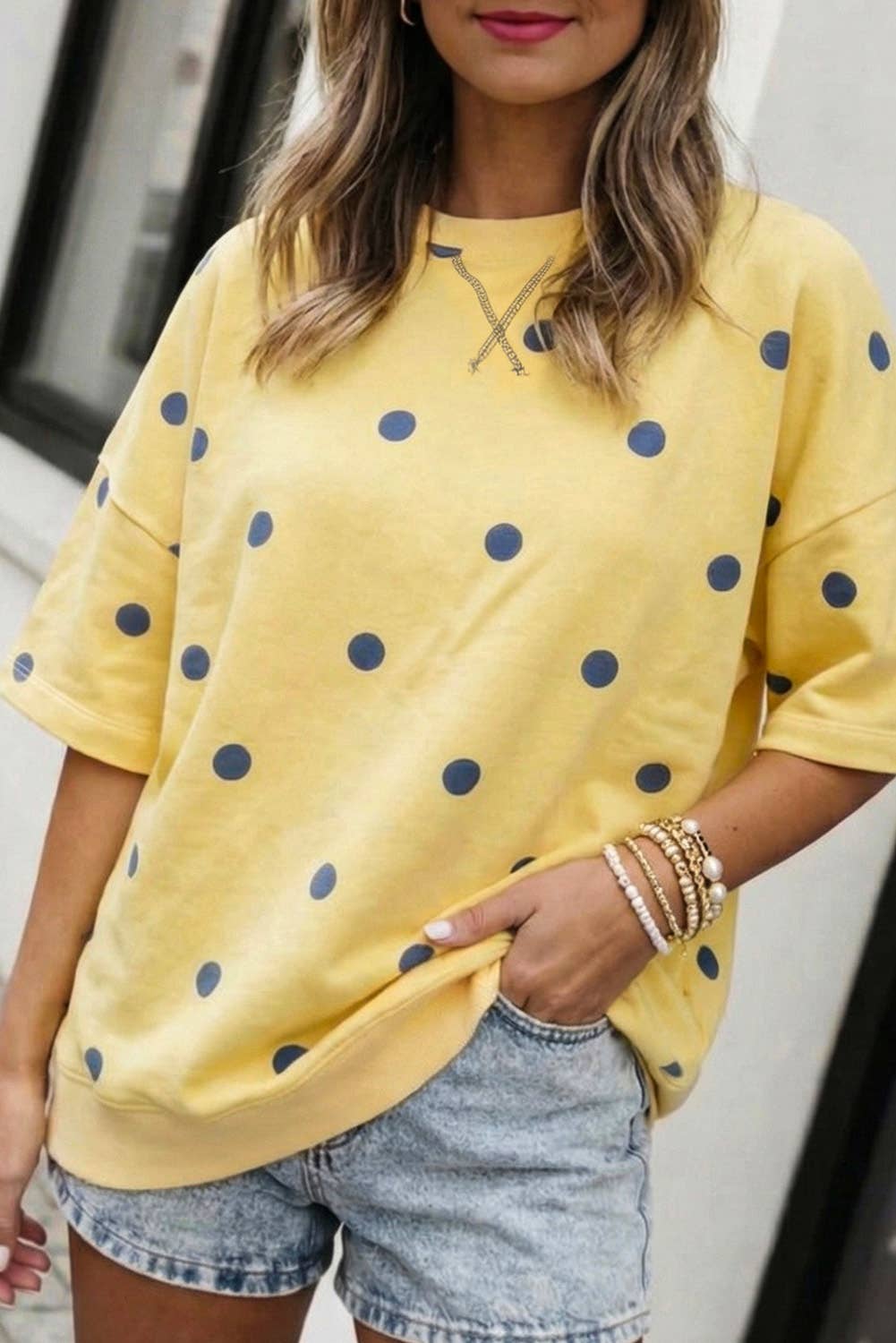 Polka Dots Oversized T Shirt