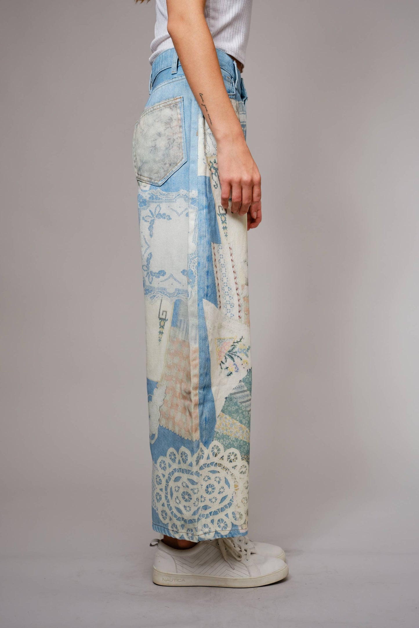 Needlepoint Inspired Denim Pant