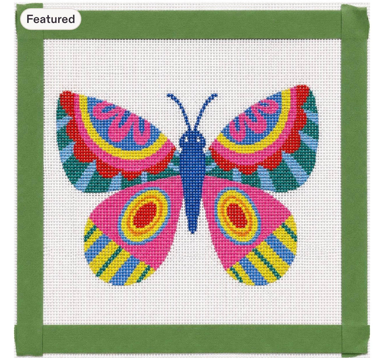 Colorful Butterfly Needlepoint Canvas