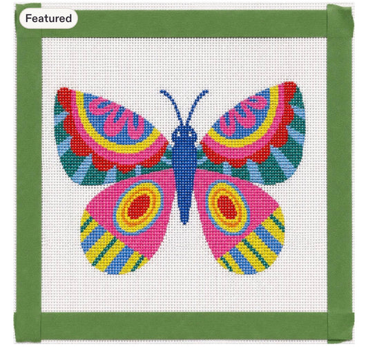 Colorful Butterfly Needlepoint Canvas