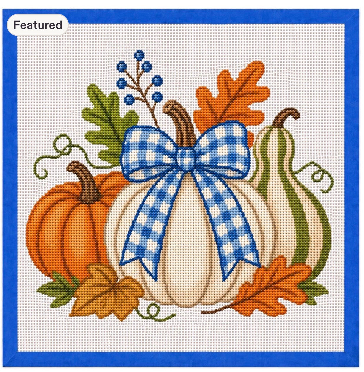 Fall Pumpkin Trio Pumpkin Needlepoint Canvas
