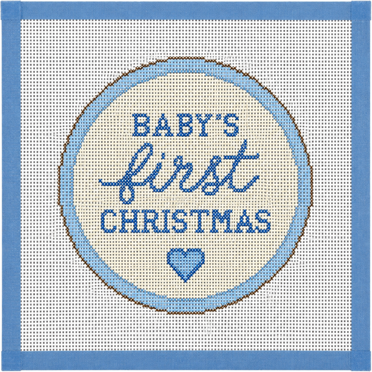 Baby’s First Christmas Ornament Printed Needlepoint Canvas