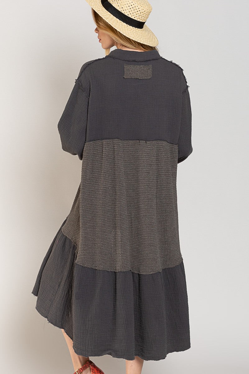 Thermal Knit Charcoal Dress