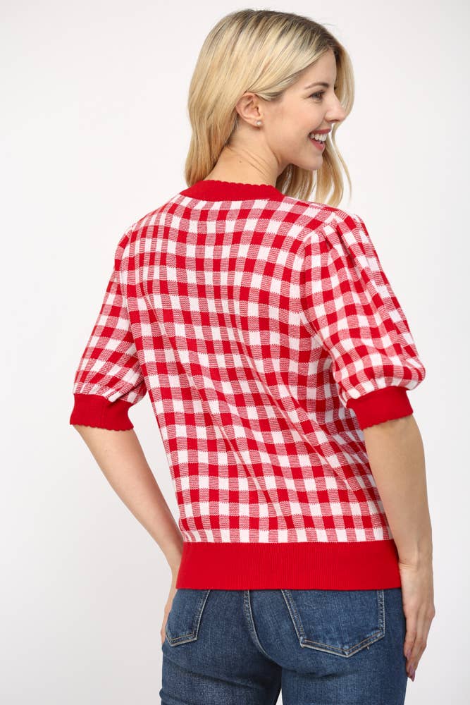 Love Me Always Gingham Cardigan