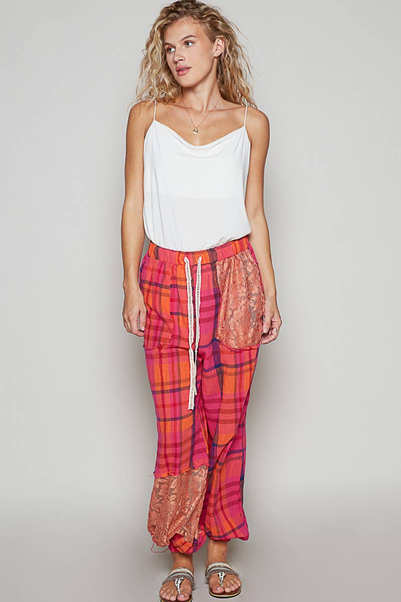 Plaid Patterned Joggers