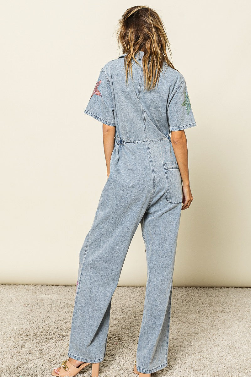 Take The Stage Denim Jumpsuit