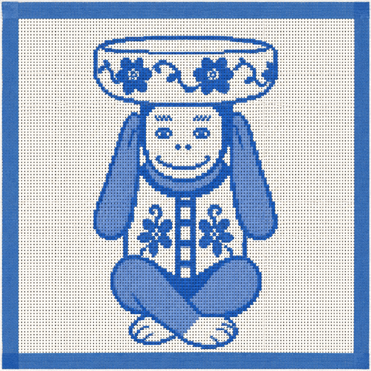Chinoiserie Monkey Compote Needlepoint Canvas