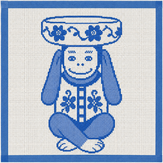 Chinoiserie Monkey Compote Needlepoint Canvas