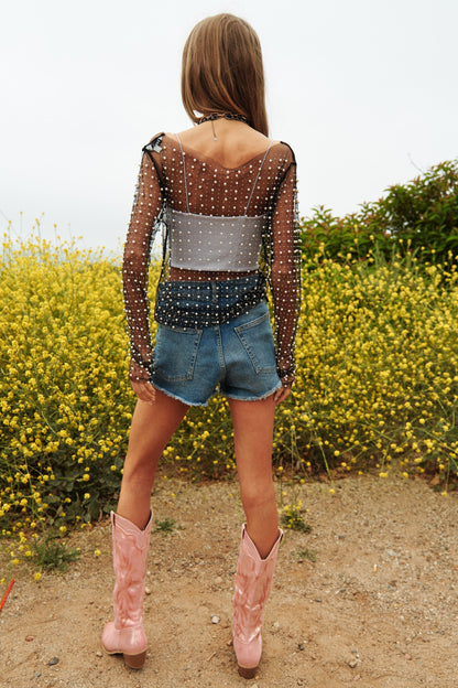 Pearl Mesh Top