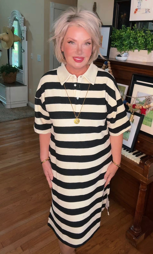 Show You Up Stripe Midi Dress