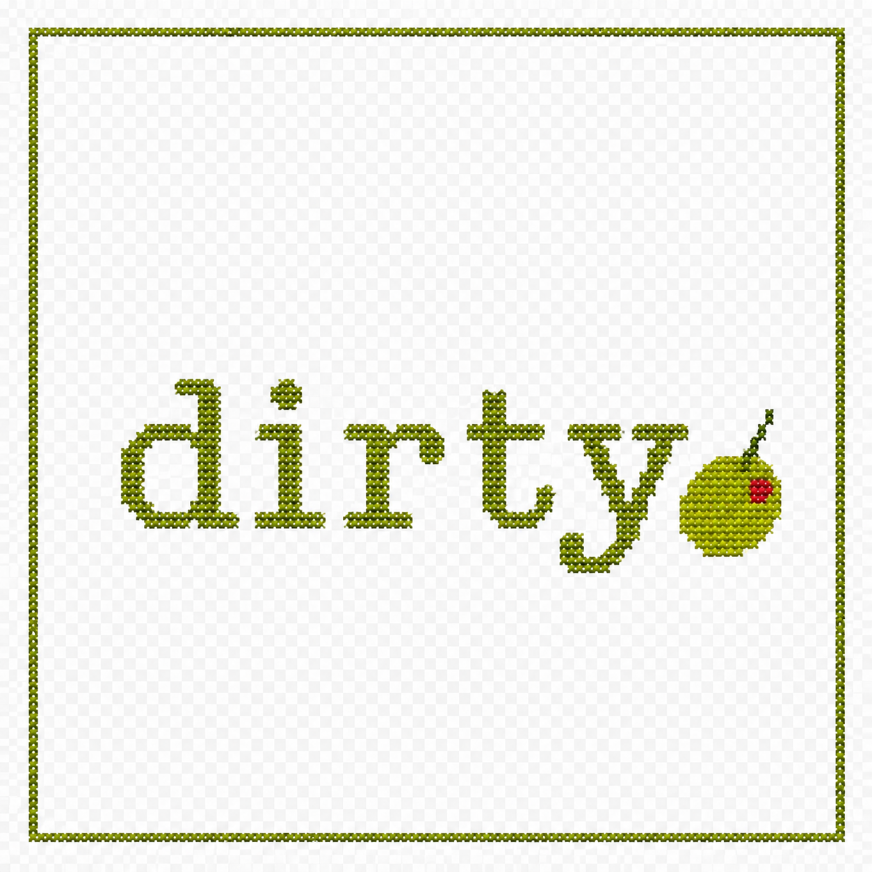 Dirty Olive Printed Needlepoint Canvas