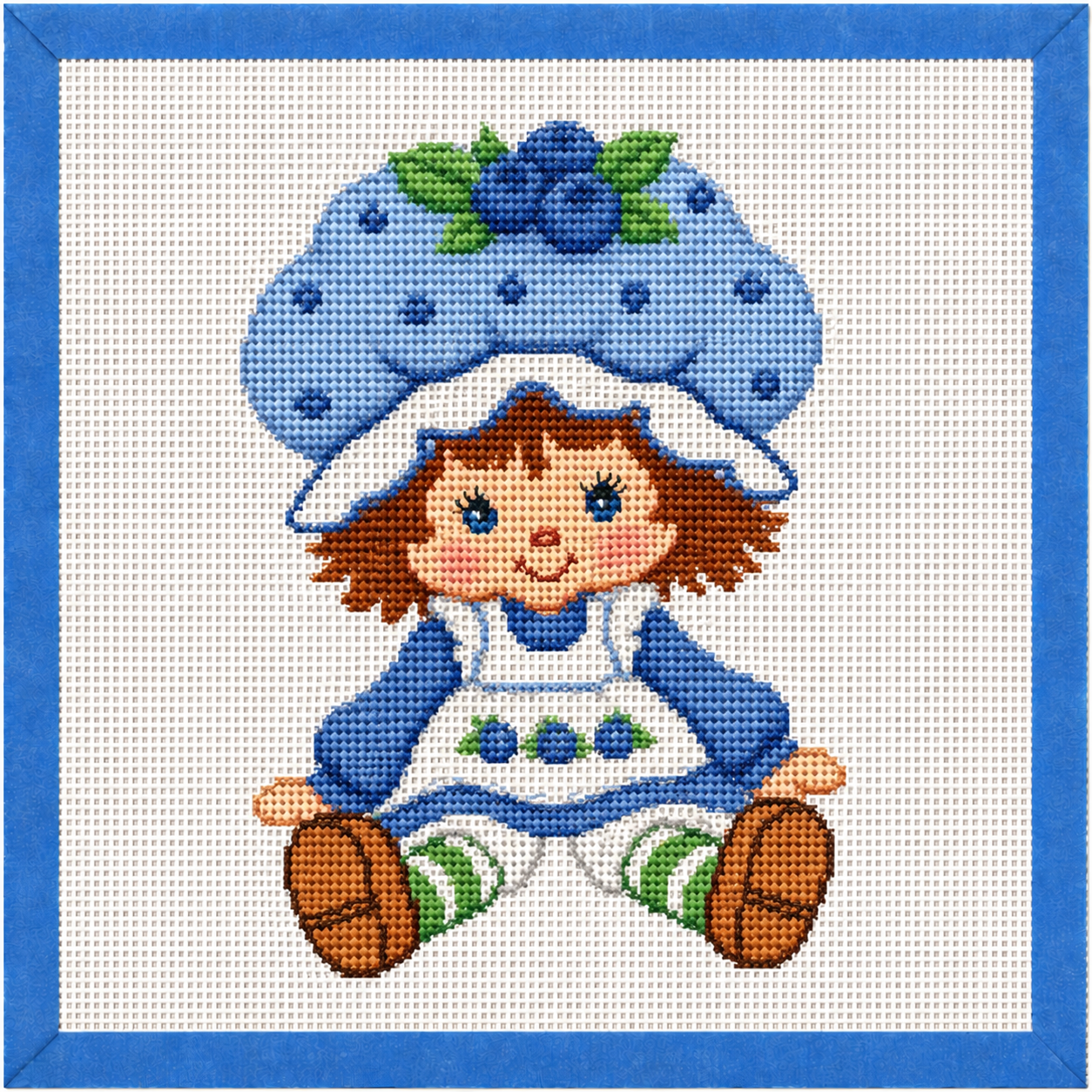Nostalgic Blueberry Doll Needlepoint Canvas