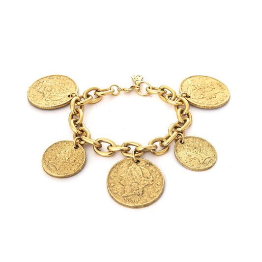 The Piera Roman Coin Charm Bracelet