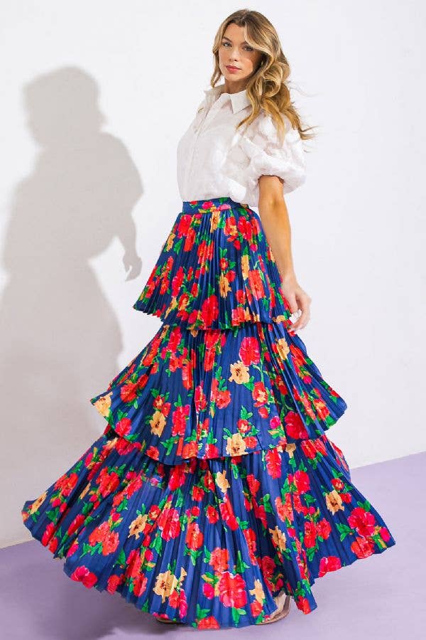 Fields of Floral Tiered Skirt