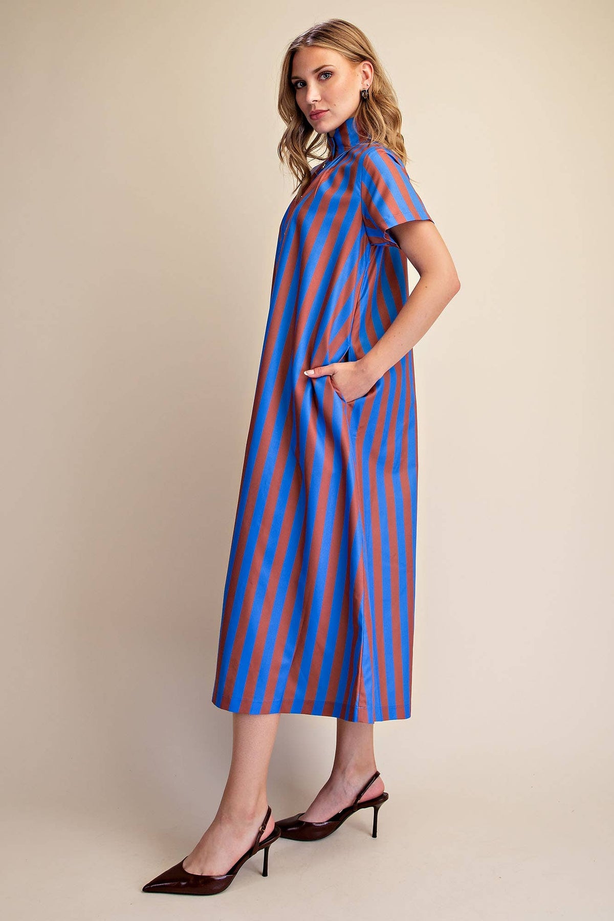 Stand Tall High Neck Midi Dress