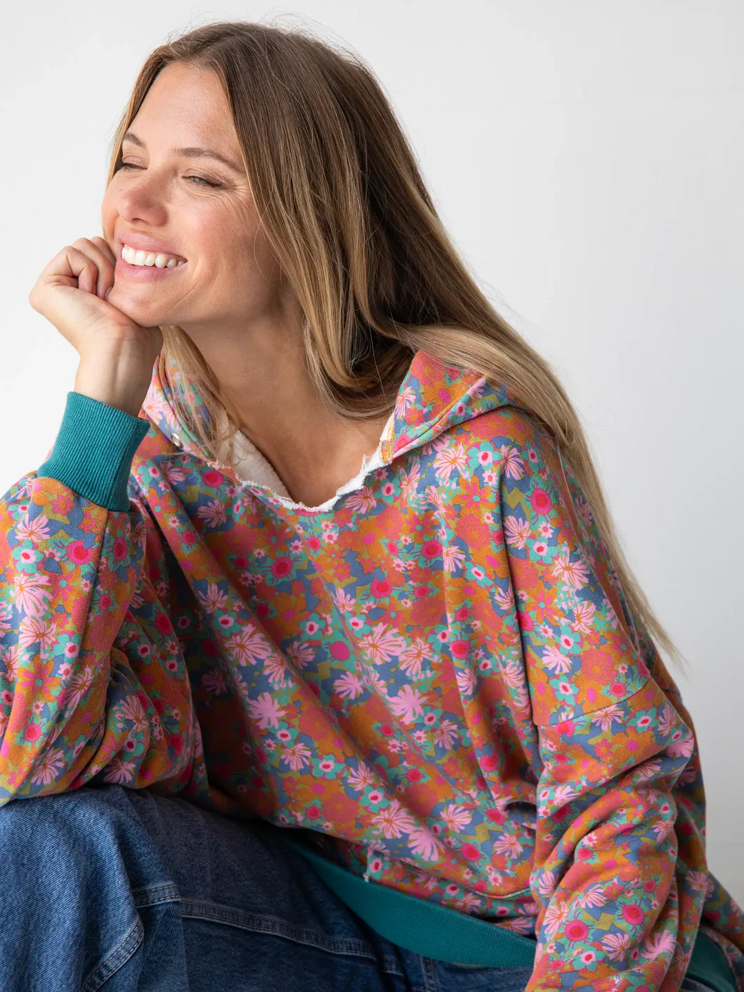 Natural Life Oversized Floral Sweatshirt