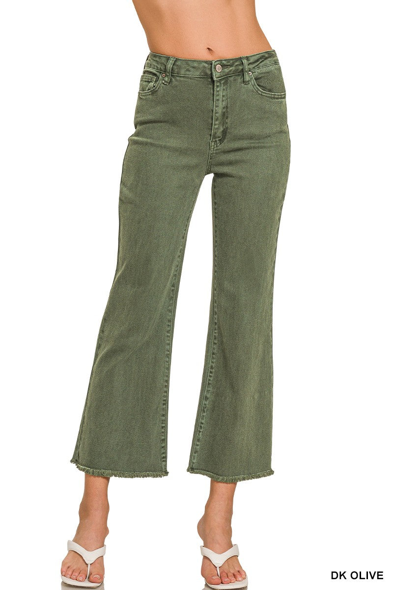 Acid Wash Fray Hem Jean