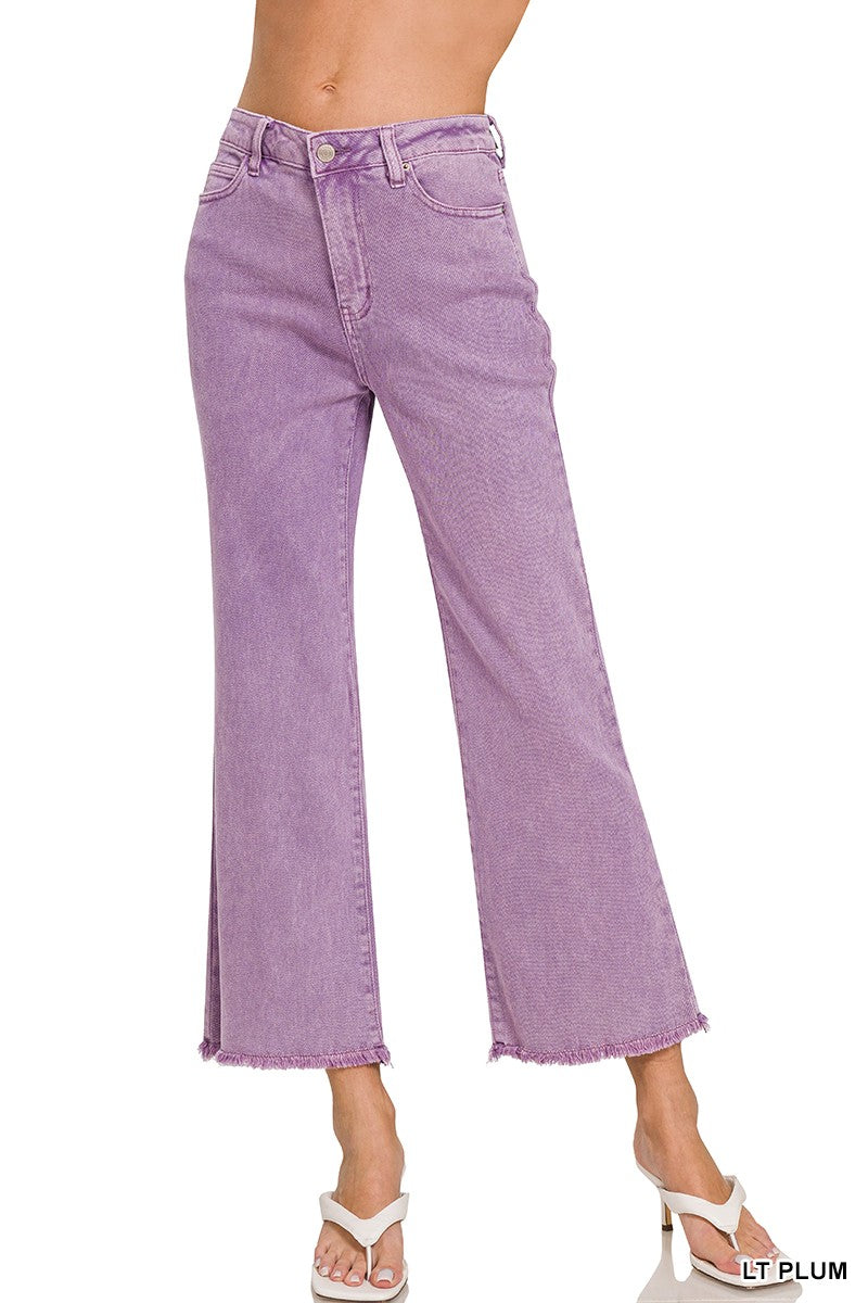 Acid Wash Fray Hem Jean