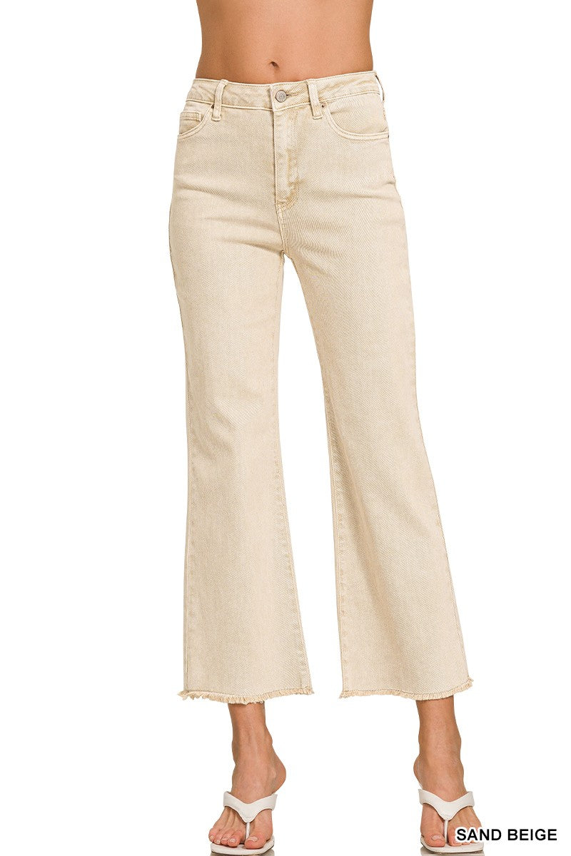 Acid Wash Fray Hem Jean