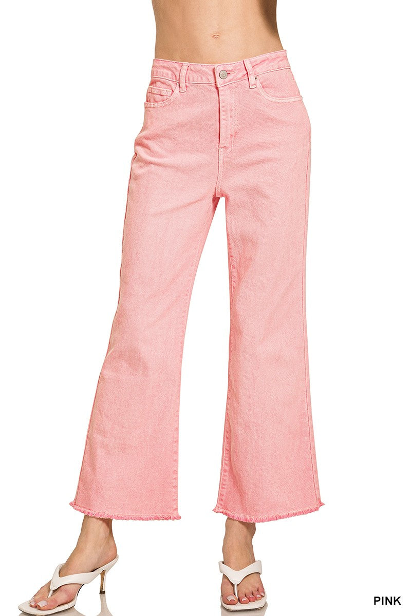 Acid Wash Fray Hem Jean