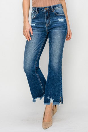 RISEN High Rise Crop Flare Jean RDP5735X