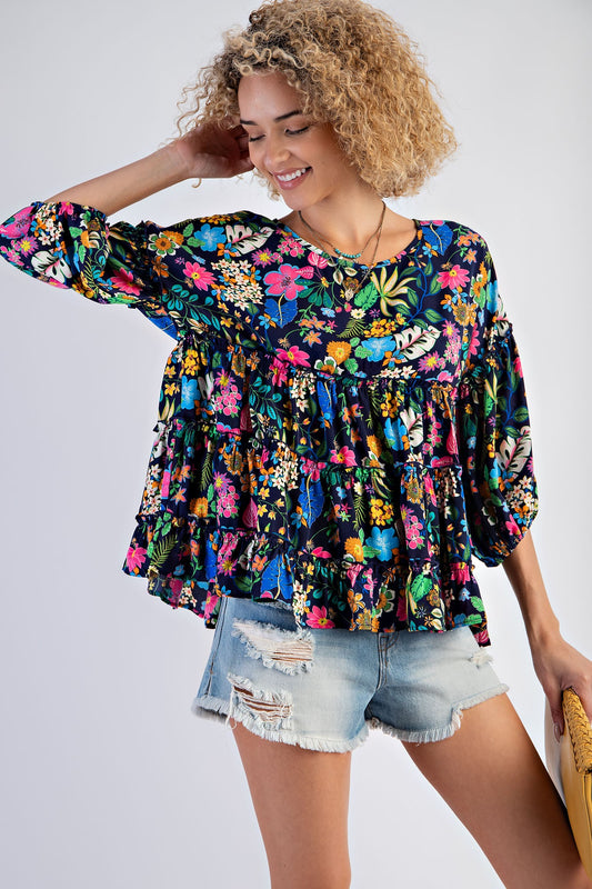 Wildflowers Ruffled Blouse