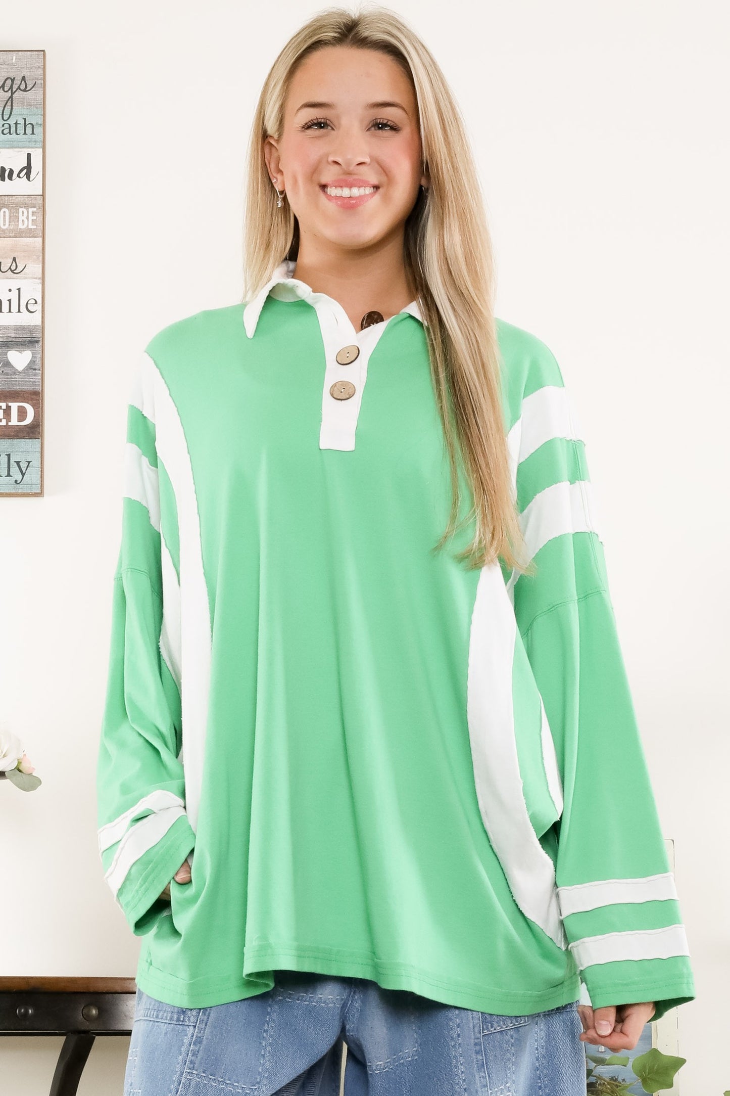 Go For The Green Oversized Pullover