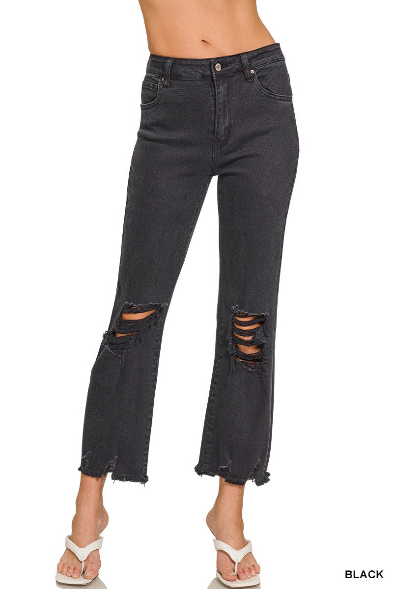 Distressed Acid Washed Jean
