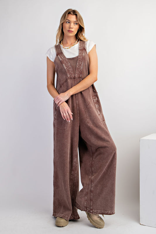 Chocolate Terry Knit Jumpsuit