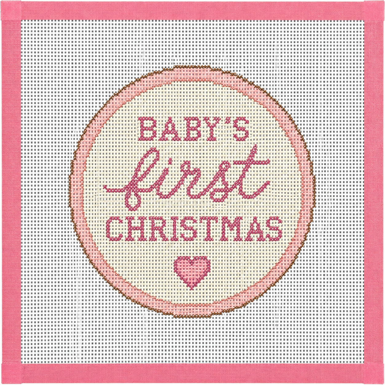 Baby’s First Christmas Ornament Printed Needlepoint Canvas