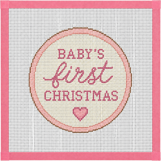 Baby’s First Christmas Ornament Printed Needlepoint Canvas