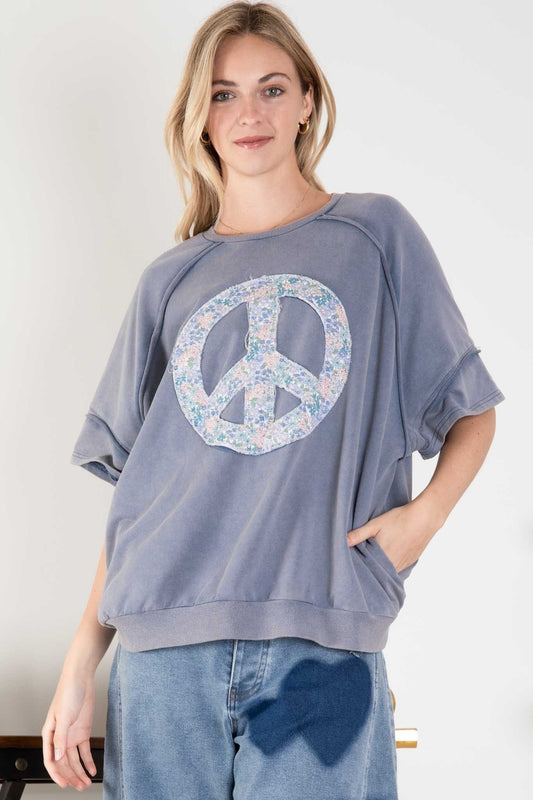 Mineral Washed Peace Tunic