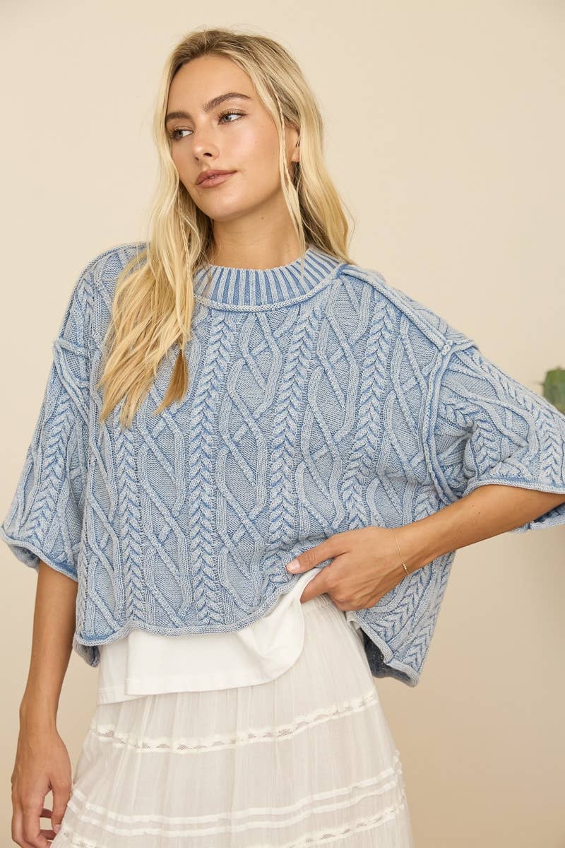 Denim Blue Oversize Sweater