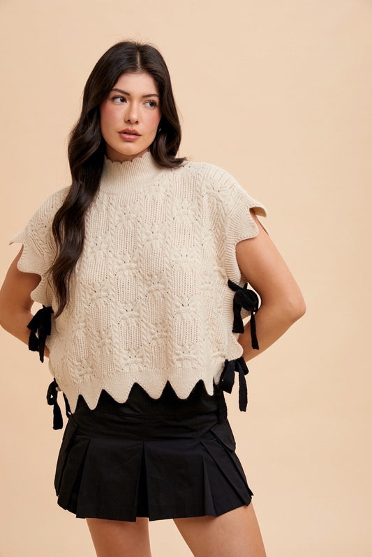 Side Tie Bow Sweater