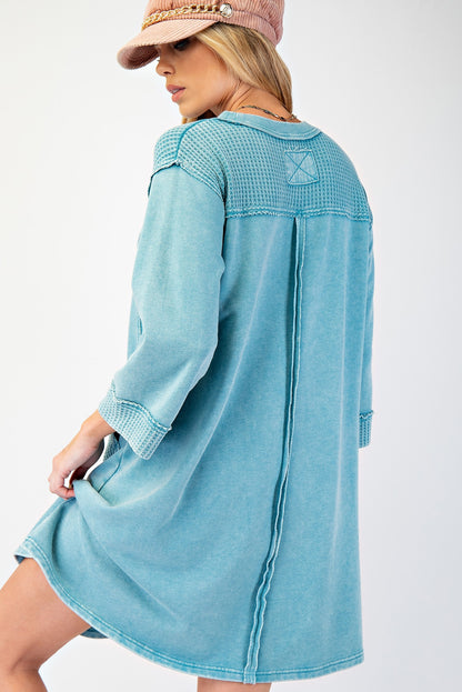 Faded Teal Knit Dress