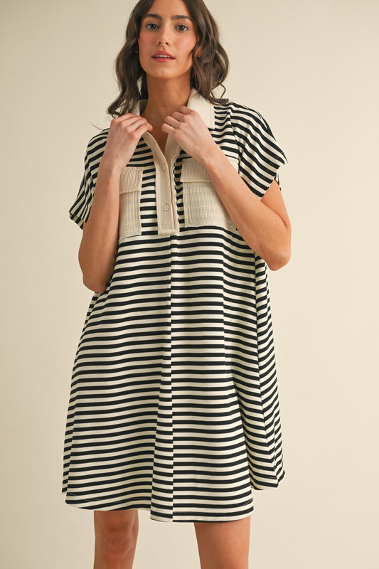 Show Me Your Stripes Collard Dress