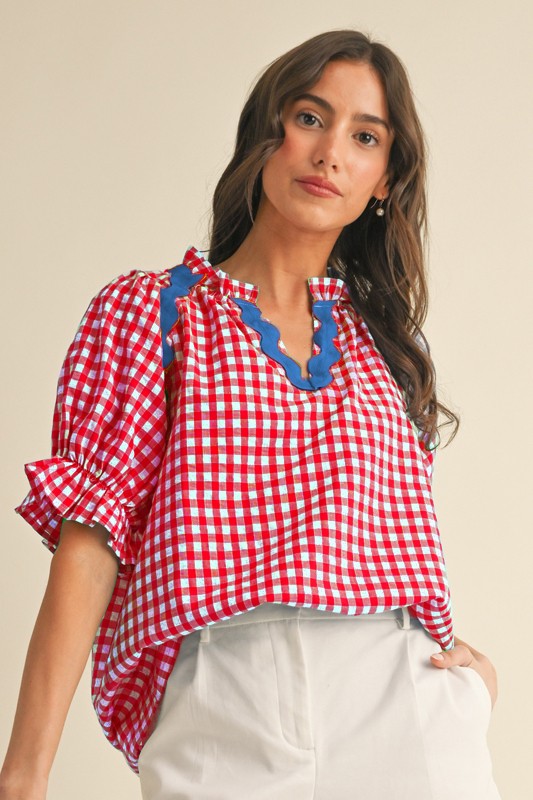 Gingham Ric-Rac Top