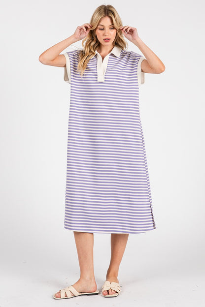 Relaxing in Style Stripe Midi Dress