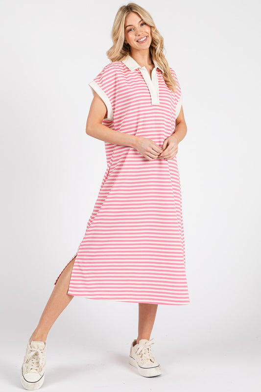 Relaxing in Style Stripe Midi Dress