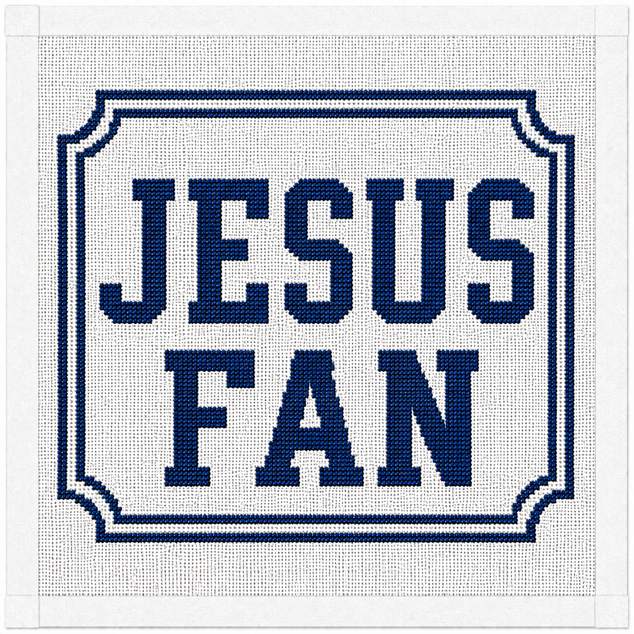 Jesus Fan Printed Needlepoint Canvas