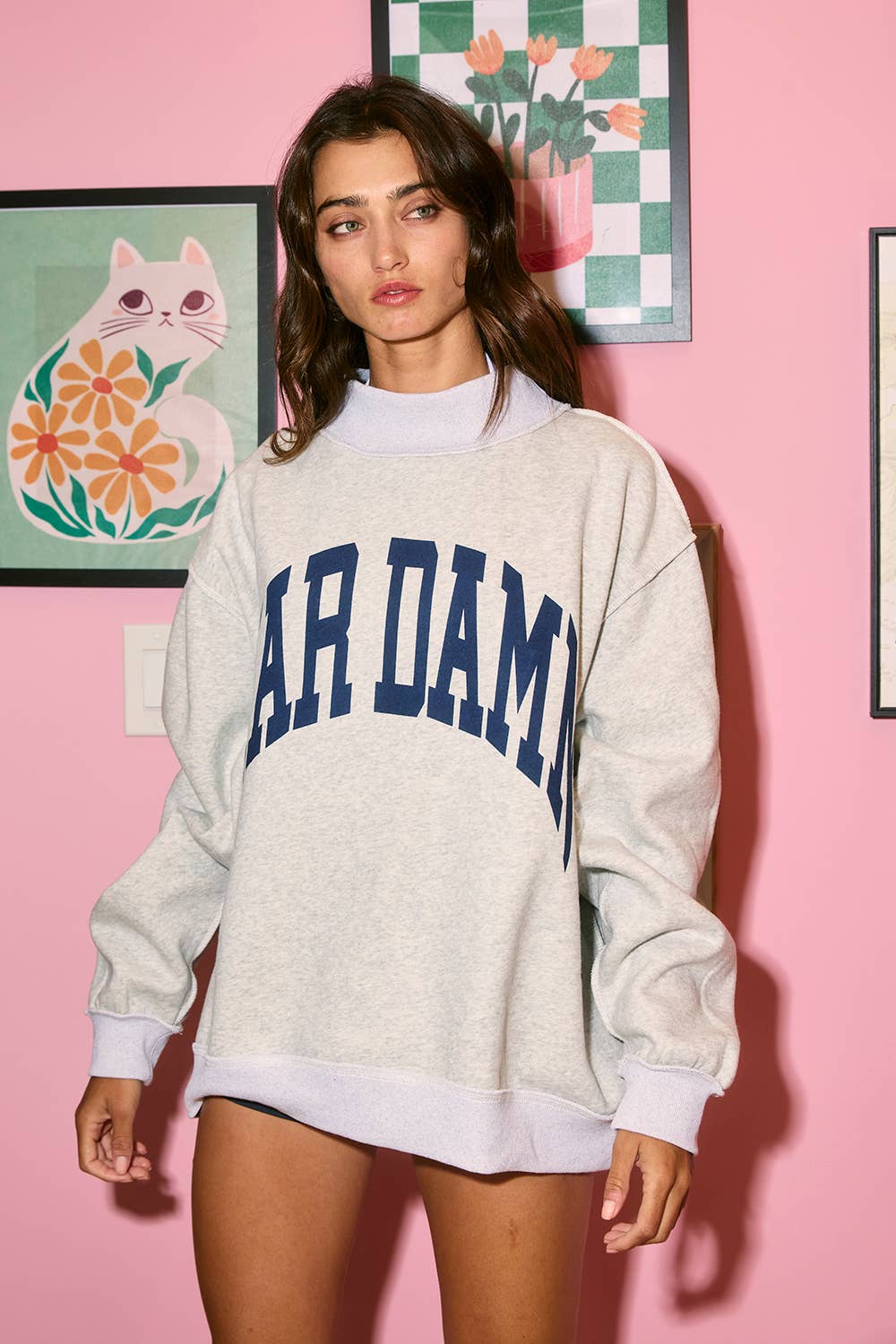 'WAR DAMN & TIGERS' Mock Neck Sweatshirt