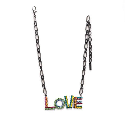 TOVA La La Love Necklace in Gunmetal
