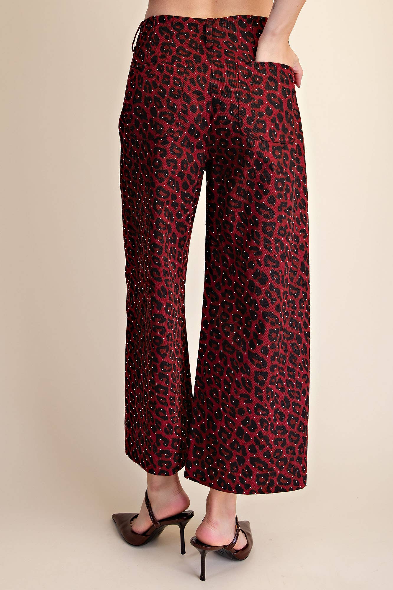 Leopard Colette Cropped Rhinestone Pants