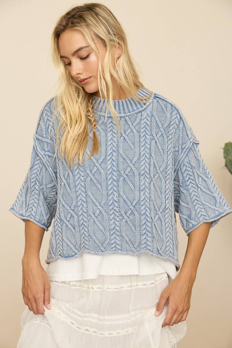 Denim Blue Oversize Sweater
