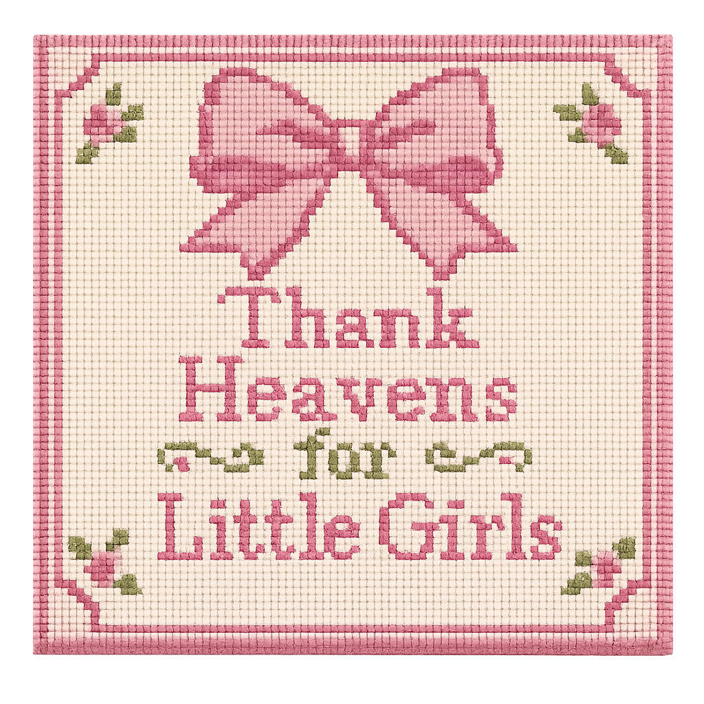 Little Girls Printed Needlepoint Canvas