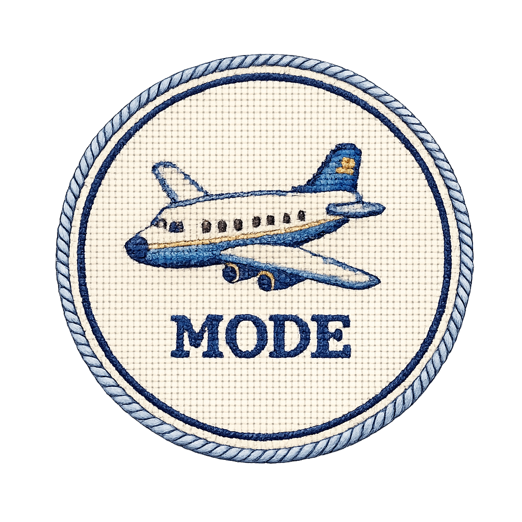 Airplane Mode Bag Charm Needlepoint Canvas