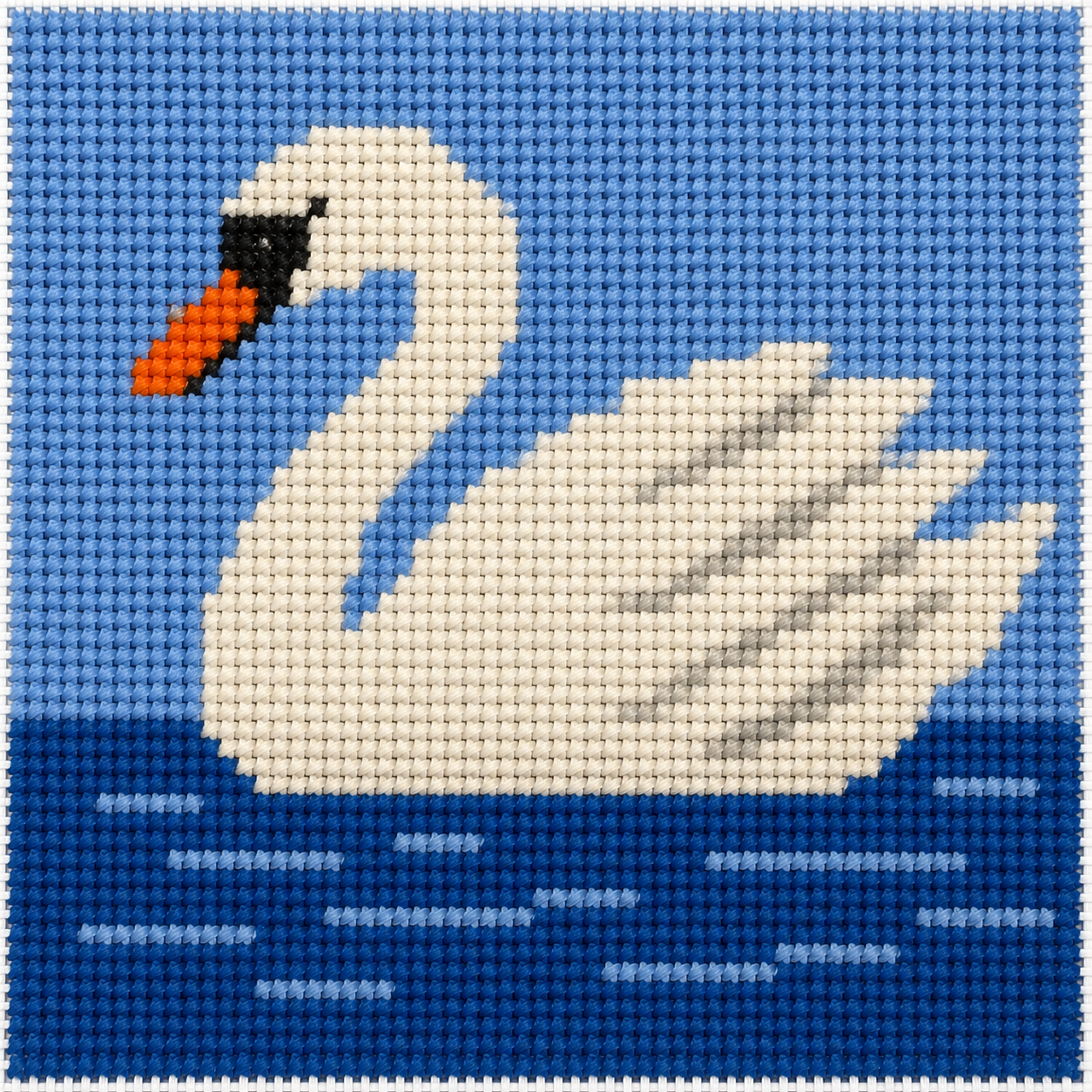 Swan Printed Needlepoint Canvas