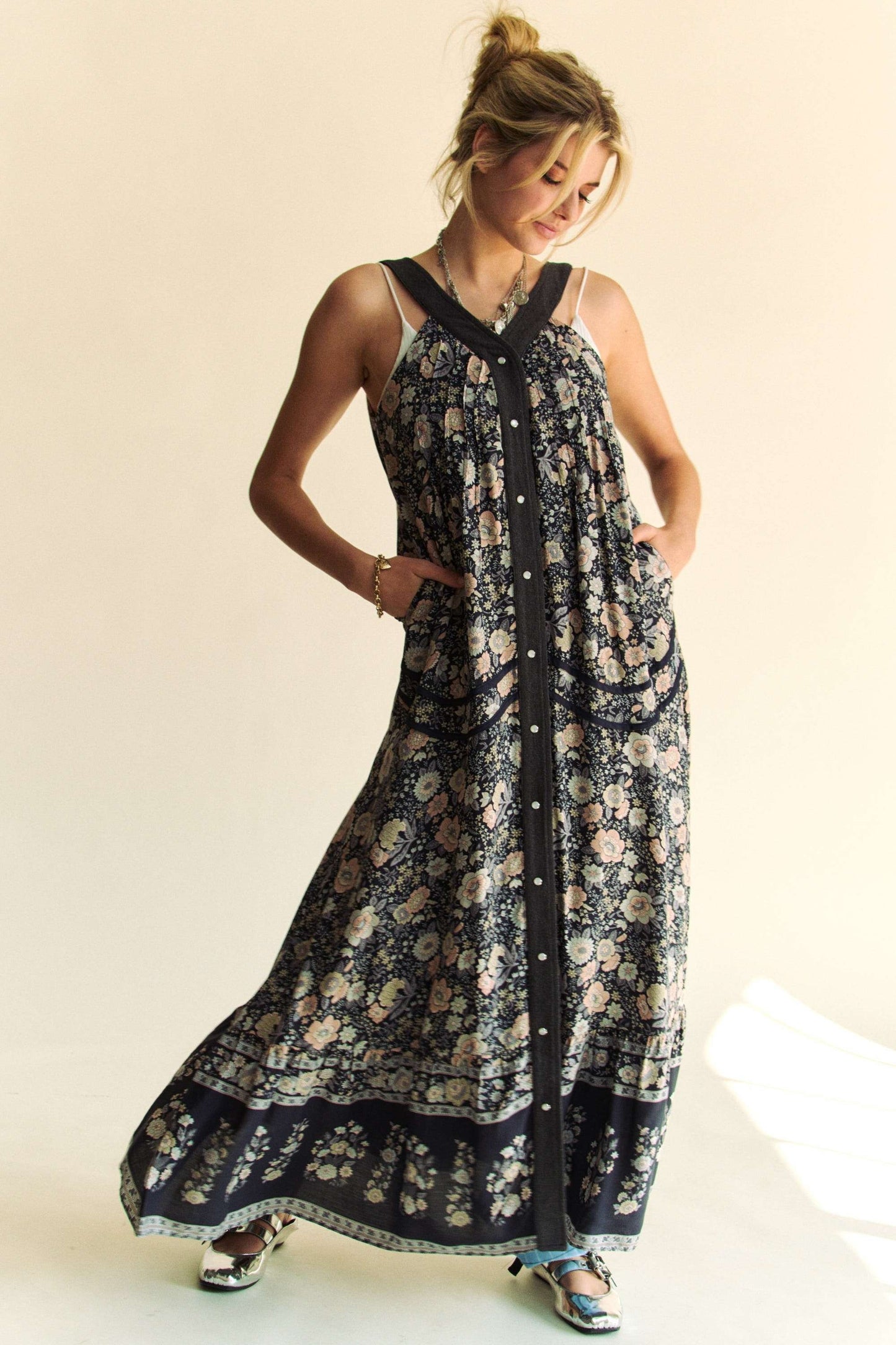 Borderline Floral Maxi Dress