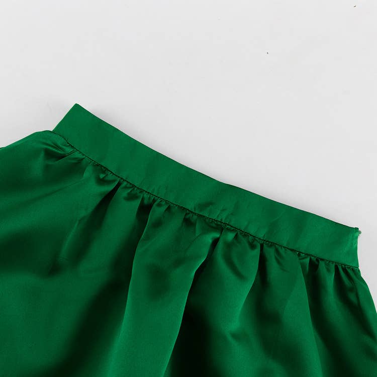 Satin Simple  High-Waisted Skirt